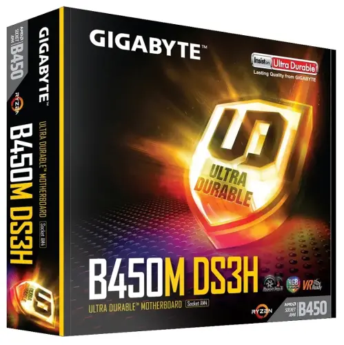 Gigabyte B450M DS3H AMD B450 Soket AM4 DDR4 3600(OC)MHz mATX Gaming Anakart