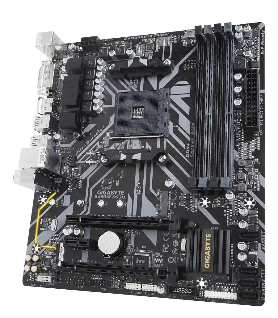 Gigabyte B450M DS3H AMD B450 Soket AM4 DDR4 3600(OC)MHz mATX Gaming Anakart
