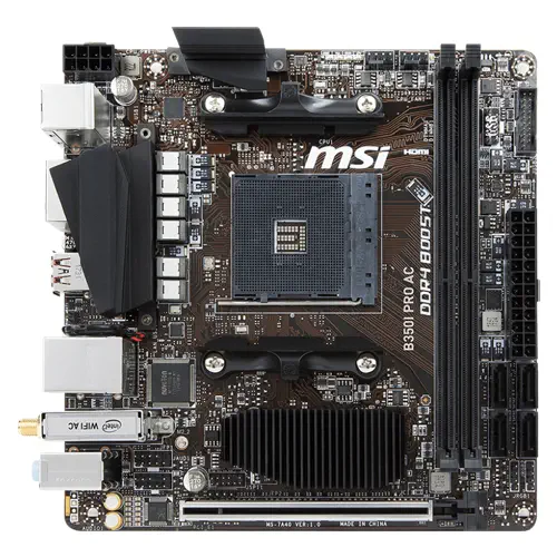 Msi B350I PRO AC AMD B350 Soket AM4 DDR4 3200(O.C.)MHz mITX Gaming(Oyuncu) Anakart