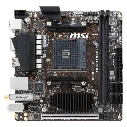 Msi B350I PRO AC AMD B350 Soket AM4 DDR4 3200(O.C.)MHz mITX Gaming(Oyuncu) Anakart