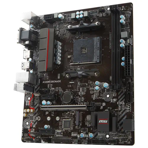 MSI A320M Grenade AMD A320 Soket AM4 DDR4 3200(O.C.)MHz mATX Gaming(Oyuncu) Anakart