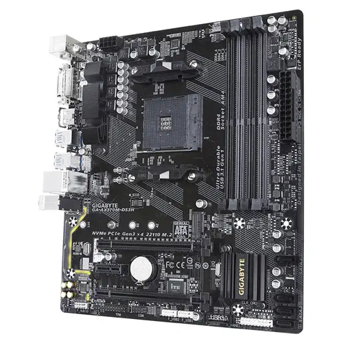 Gigabyte GA-AX370M-DS3H AMD X370 Soket AM4 DDR4 3200(OC)MHz Micro ATX Gaming(Oyuncu) Anakart