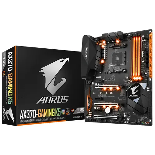 Gigabyte Aorus GA-AX370-Gaming K5 AMD X370 Soket AM4 DDR4 3200(O.C.)MHz ATX Gaming(Oyuncu) Anakart