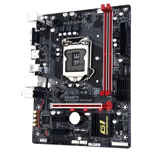 Gigabyte GA-H110M-Gaming 3 Intel H110 Express Soket 1151 DDR4 2400MHz Micro ATX Gaming Anakart