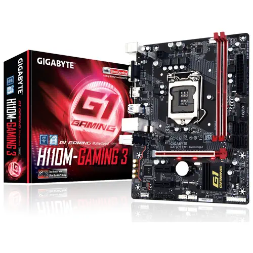 Gigabyte GA-H110M-Gaming 3 Intel H110 Express Soket 1151 DDR4 2400MHz Micro ATX Gaming Anakart