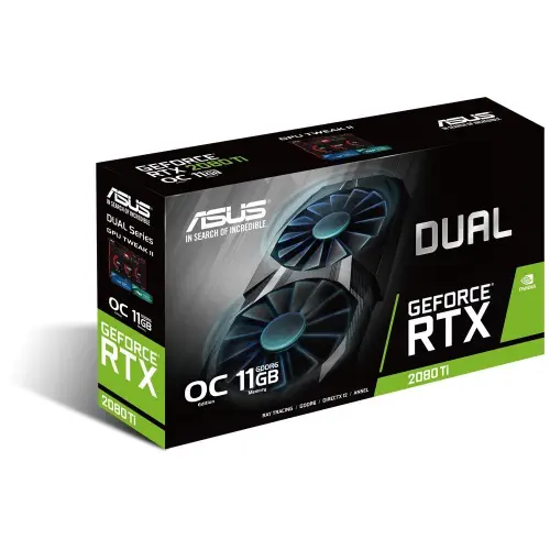 Asus Dual-RTX2080TI-O11G GeForce RTX 2080 Ti OC Edition 11GB GDDR6 352Bit DX12 Gaming Ekran Kartı