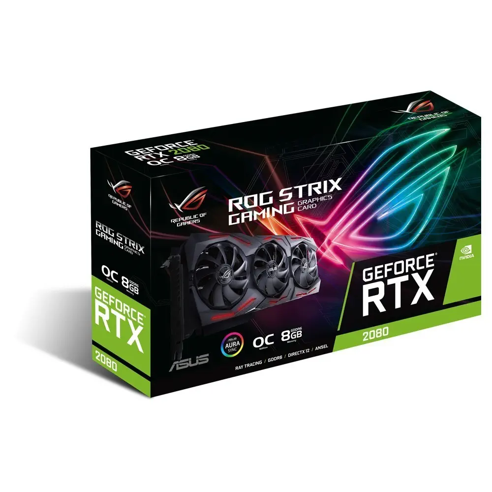 Asus ROG-Strix-RTX2080-O8G-Gaming GeForce RTX 2080 8GB GDDR6 256Bit DX12 Gaming Ekran Kartı