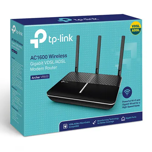 Tp-Link Archer VR600 AC1600 1300Mbps 5GHz Gigabit VDSL/ADSL Modem Router