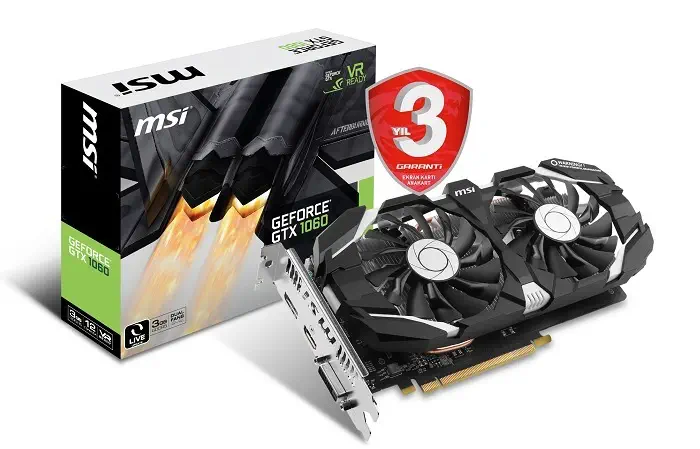 MSI GeForce GTX 1060 3GT 3GB GDDR5 192Bit DX12 Ekran Kartı
