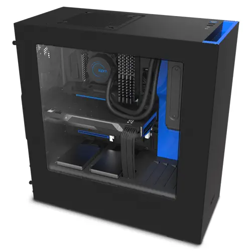 NZXT S340 CA-S340MB-GB Pencereli Siyah-Mavi Mid-Tower Kasa