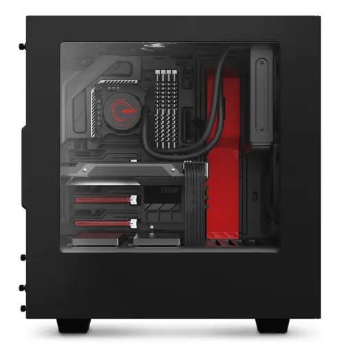 NZXT S340 CA-S340MB-GR Pencereli Siyah-Kırmızı Mid-Tower Kasa