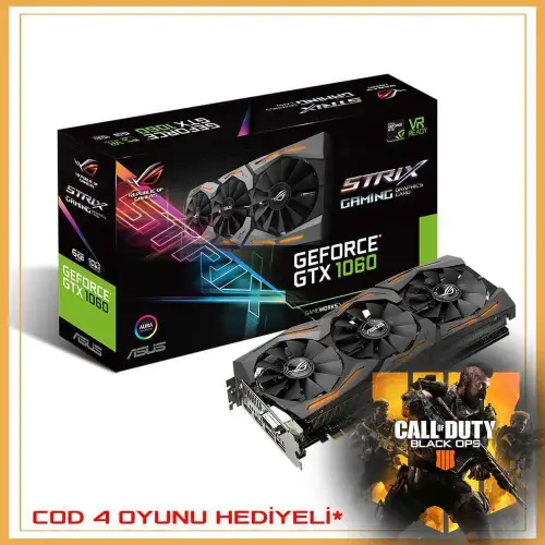 Asus ROG STRIX Nvidia GeForce GTX 1060 6GB 192Bit GDDR5 DX12 PCI E 3.0 Ekran Kart Strix GTX1060 6G Gaming