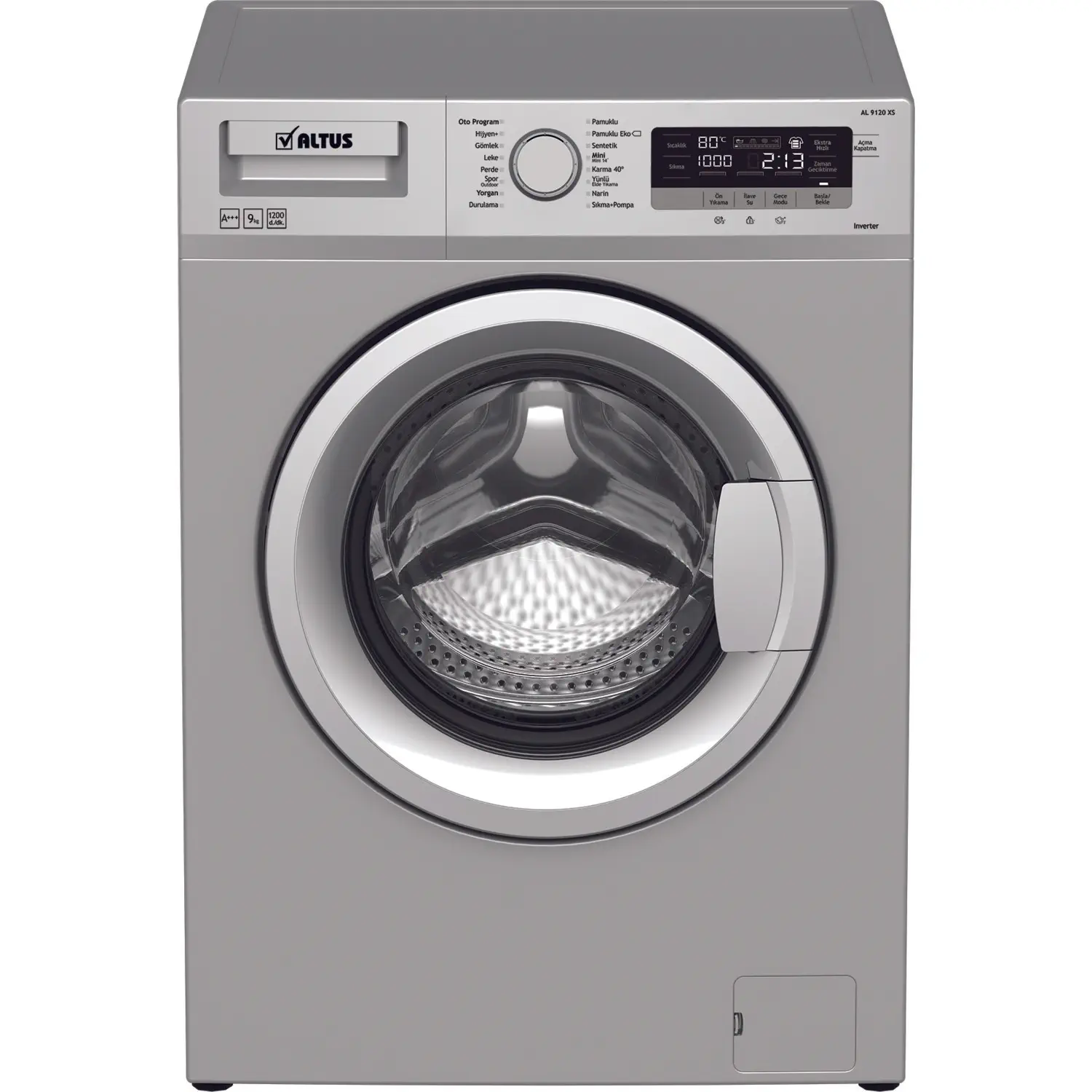 Altus AL 9120 XS A+++ 9 Kg 1200 Devir Çamaşır Makinesi Inox