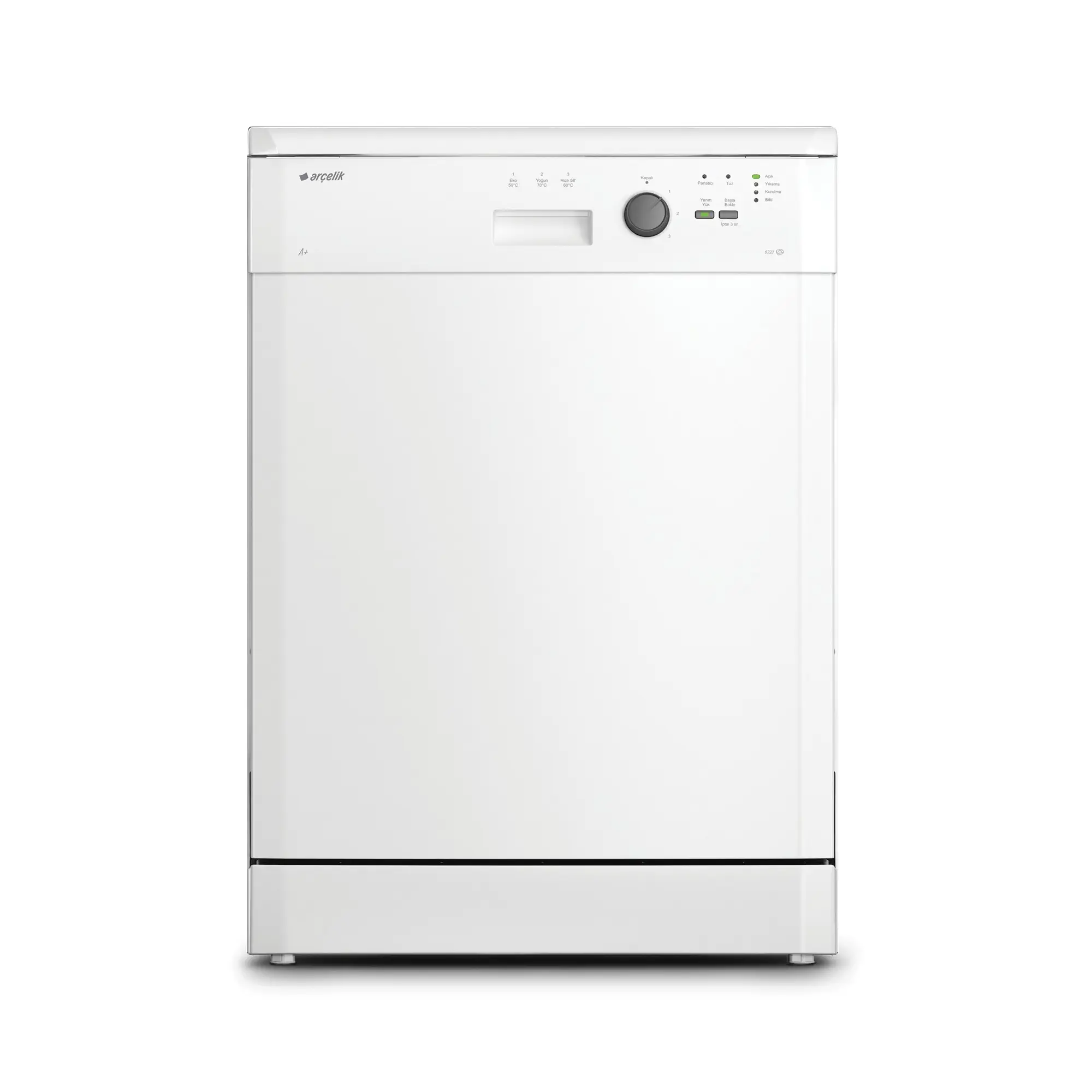 Arçelik 6233 A+ 3 Programlı Bulaşık Makinesi Beyaz