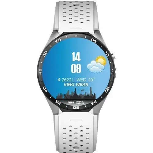 Kingwear KW88 1.39″ Ekran MTK6580 Quad Core 1.3GHZ İşlemcili Android 5.1 3G Telefon Özellikli Beyaz Akıllı Saat  - 2 Yıl KingWear Türkiye Garantili