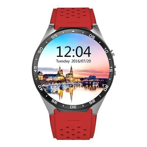 Kingwear KW88 1.39″ Ekran MTK6580 Quad Core 1.3GHZ İşlemcili Android 5.1 3G Telefon Özellikli Kırmızı Akıllı Saat  - 2 Yıl KingWear Türkiye Garantili