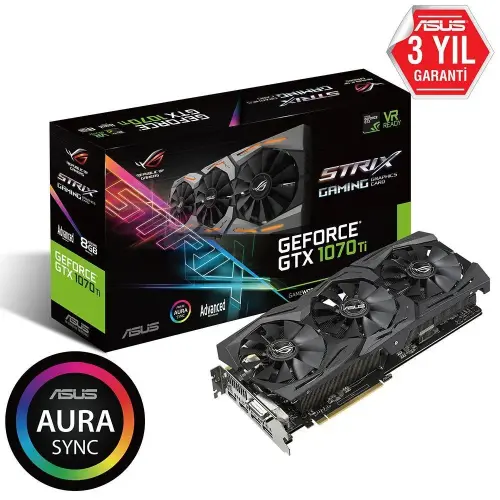 Asus Rog-Strix-GTX1070TI-A8G-Gaming GeForce GTX 1070 Ti 8GB GDDR5 256Bit Gaming Ekran Kartı