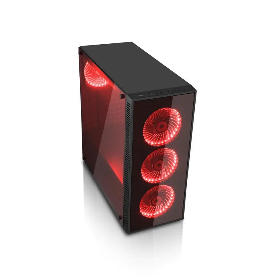 Power Boost JBST-VKG1007R USB 3.0 Tempered Glass Pencereli Kırmızı Fanlı Gaming Kasa (PSU Yok)