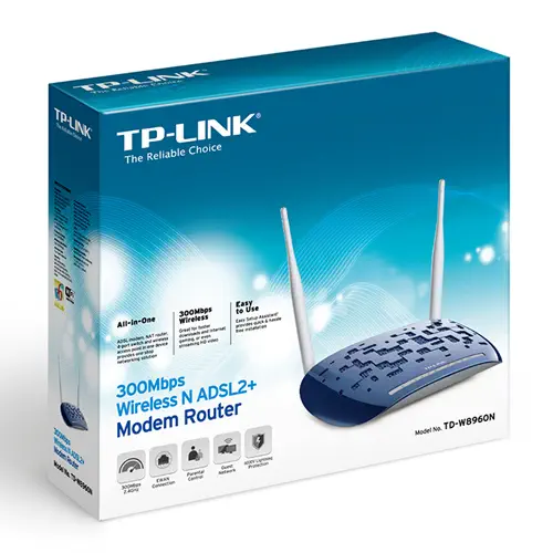 Tp-Link TD-W8960N 4 Port 300Mbps Kablosuz N ADSL2+ Modem Router
