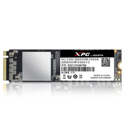 Adata XPG SX6000 ASX6000NP-256GT-C 256GB 3D NAND 1000B/800MB/s PCIe Gen3x2 M.2 2280 SSD Disk 