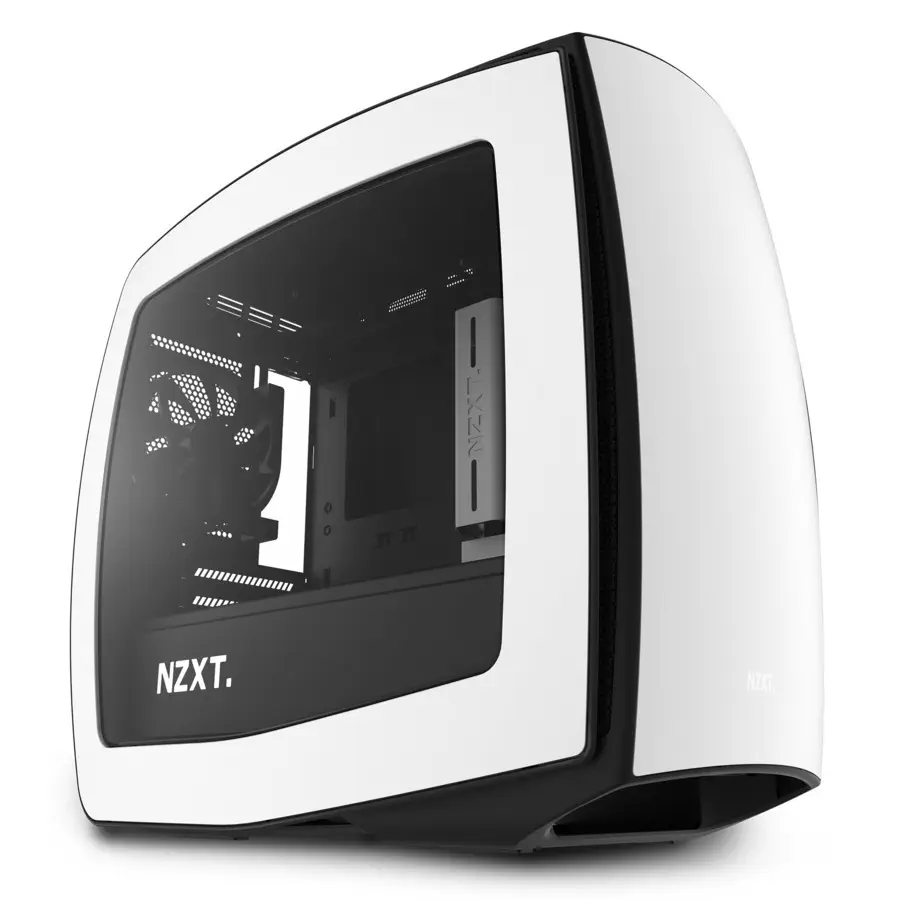 NZXT Manta CA-MANTW-W1 Beyaz Siyah Pencereli USB3.0 Mini-ITX Kasa 3XFan/5x Fan Yuvası/Toz Filtresi