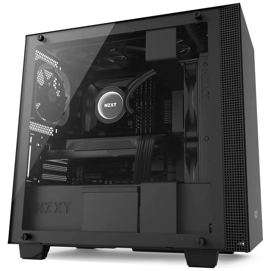 NZXT H400 CA-H400B-B1 Mat Siyah Temp. Cam USB3.1 m-ATX Kasa 3XFan/5x Fan Yuvası/Toz Filtresi