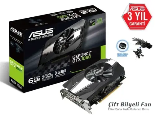 Asus Phoenix GeForce GTX 1060 6GB GDDR5 192Bit Ekran Kartı - PH-GTX1060-6G