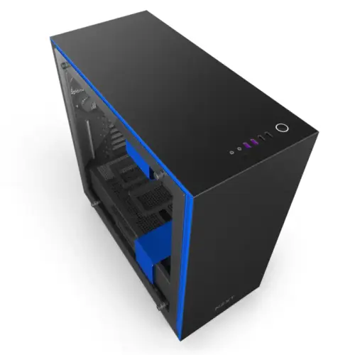 NZXT H700i CA-H700W-BL Pencereli RGB Akıllı Mat Siyah-Mavi Mid-Tower Kasa