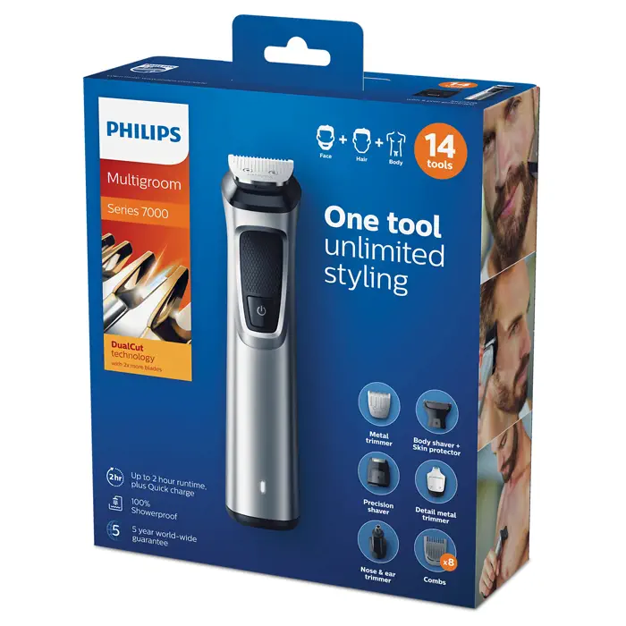 Philips 7000 Serisi MG7720/15 Yüz, Saç ve Vücut 14’ü 1 Arada Erkek Bakım Seti
