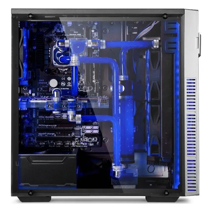 GamePower Atlas 500W Gaming 2*120mm Mavi Led Fanlı Şeffaf Akrilik Yan Panel Mid ATX Kasa