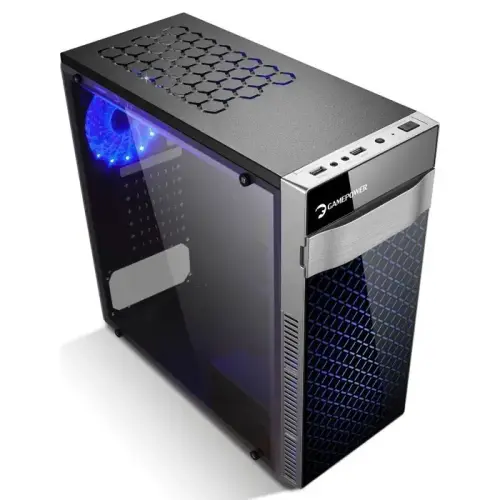 GamePower Atlas 500W Gaming 2*120mm Mavi Led Fanlı Şeffaf Akrilik Yan Panel Mid ATX Kasa