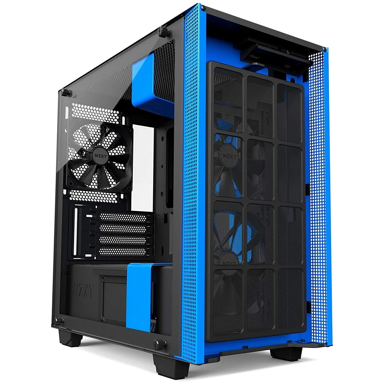 NZXT H400 CA-H400B-BL Siyah Mavi Temp. Cam USB3.1 m-ATX Kasa 3XFan/5x Fan Yuvası/Toz Filtresi
