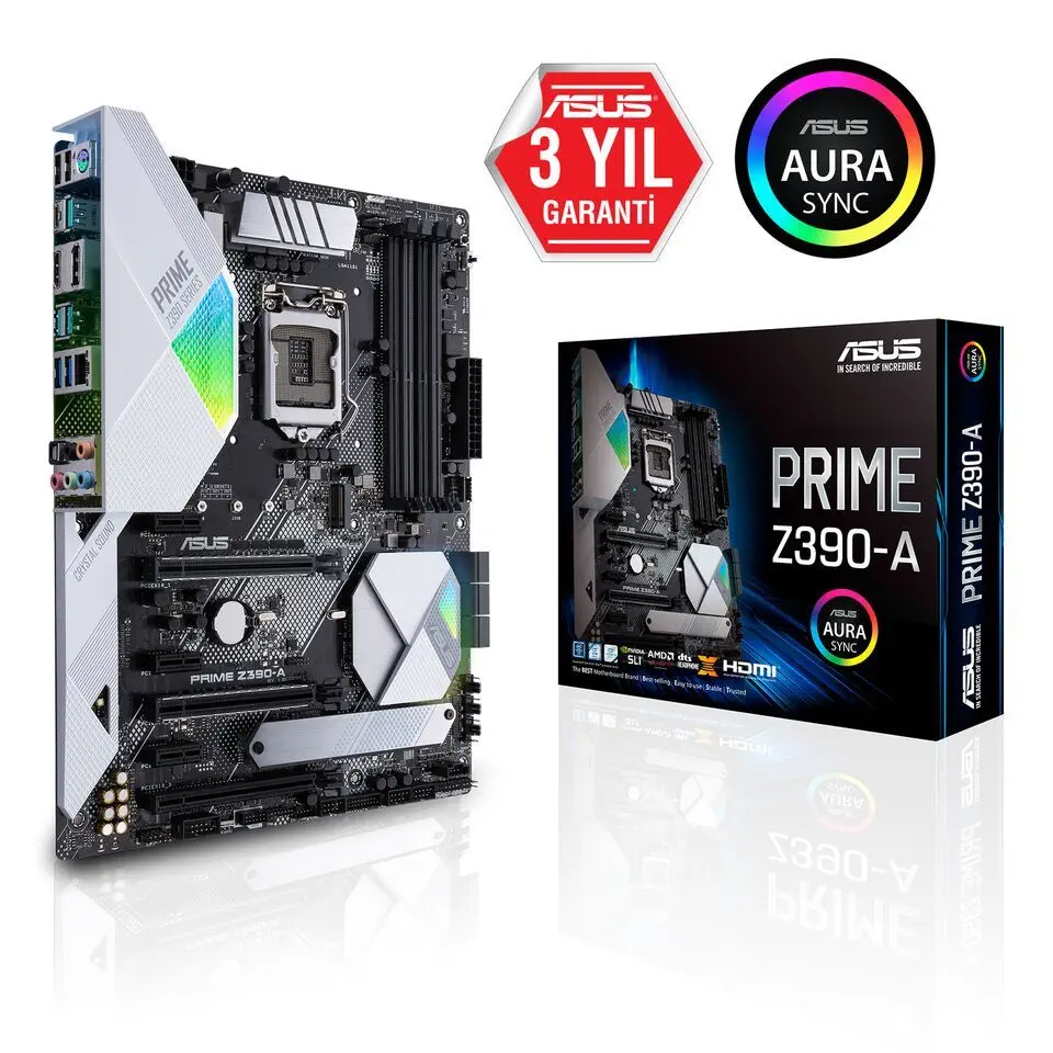 Asus Prime Z390-A Intel Z390 Soket 1151 DDR4 4266(O.C.)Mhz ATX Anakart