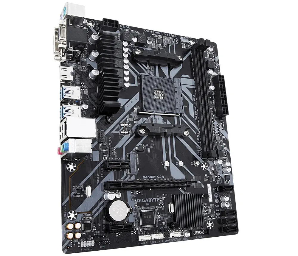 Gigabyte B450M S2H AMD B450 Soket AM4 DDR4 3600(O.C.)Mhz mATX Anakart