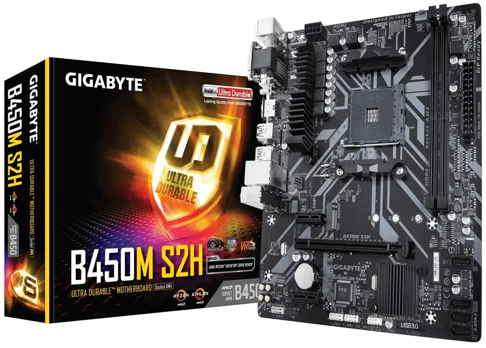 Gigabyte B450M S2H AMD B450 Soket AM4 DDR4 3600(O.C.)Mhz mATX Anakart