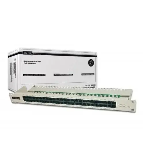 Digitus DN-91350-1 19  inç 50 Port CAT-3 Isdn Patch Panel, Zırhsız