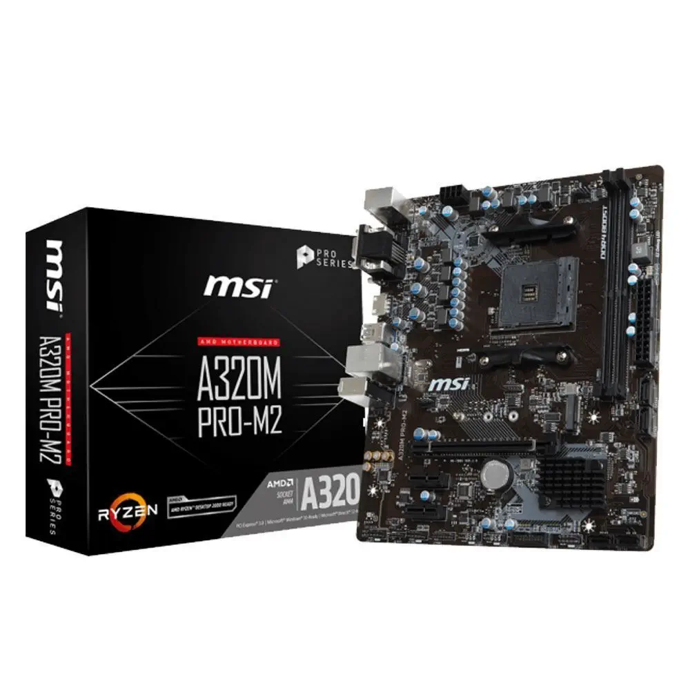 Msi A320M PRO-M2 AMD A320 Soket AM4 DDR4 3200(O.C.)MHz mATX Gaming (Oyuncu) Anakart