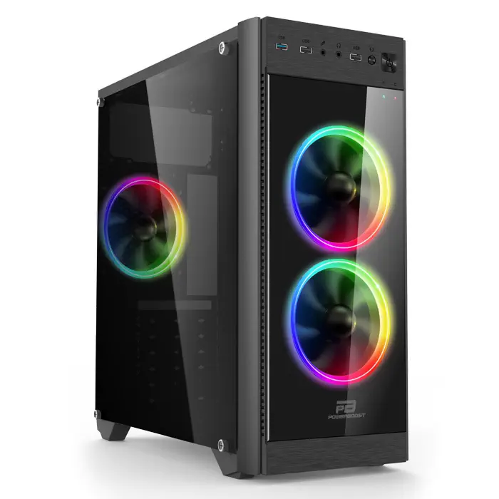 Power Boost JBST-VKC013B 500W 3x120mm RGB Fanlı USB 3.0 Gaming Kasa