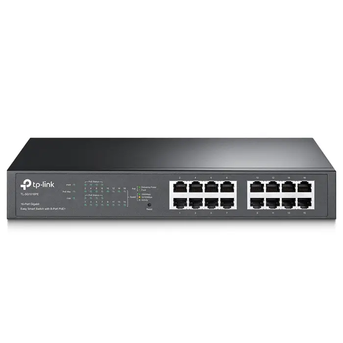 Tp-Link TL-SG1016PE 16 Port 10/100/1000Mbps 8 Port PoE+ Easy Smart Switch