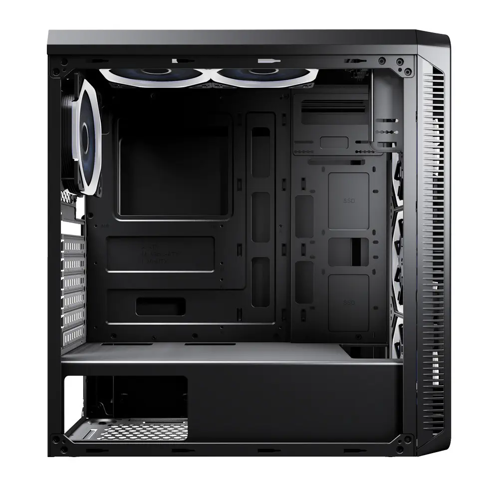 Power Boost JBST-VKG3904S USB3.0 Full Siyah Arcylic Halo Rainbow RGB Fan Gaming Kasa (PSU Yok)