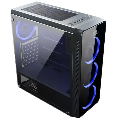 Power Boost JBST-VKG3904S USB3.0 Full Siyah Arcylic Halo Rainbow RGB Fan Gaming Kasa (PSU Yok)