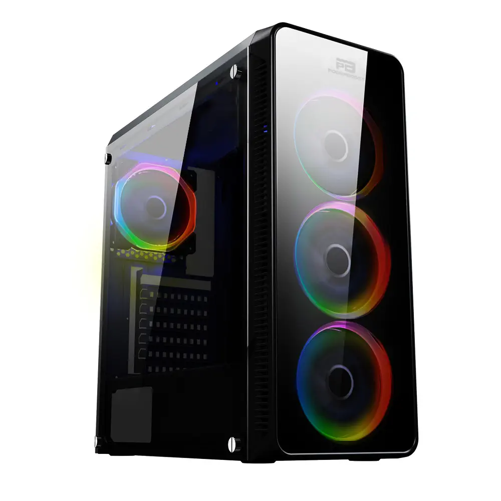 Power Boost JBST-VKG3904S USB3.0 Full Siyah Arcylic Halo Rainbow RGB Fan Gaming Kasa (PSU Yok)