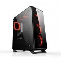 Power Boost JBST-VKG3903S USB3.0 Full Siyah Tempered Glass Halo Reguler RGB Fan Gaming Kasa (PSU Yok)