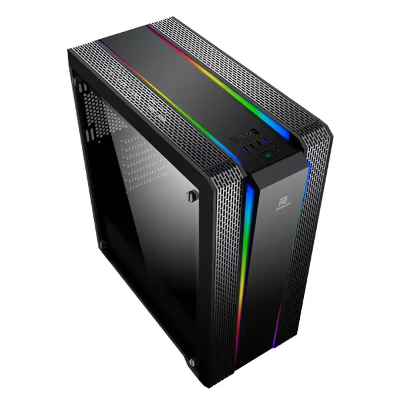 Power Boost VK-G3901S USB3.0 Siyah Rainbow RGB Fan Strip Kasa (PSU Yok)