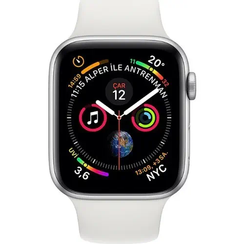 Apple Watch Series 4 GPS 40 mm Gümüş Alüminyum Kasa ve Beyaz Spor Kordon MU642TU/A - Apple Türkiye Garantili