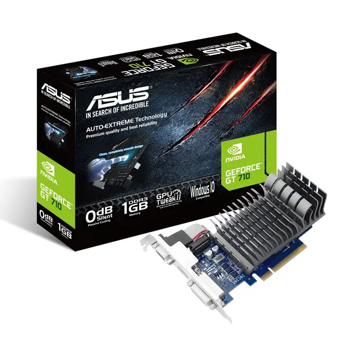 Asus 710-1-SL GeForce GT 710 1GB DDR3 64Bit DX12 Ekran Kartı