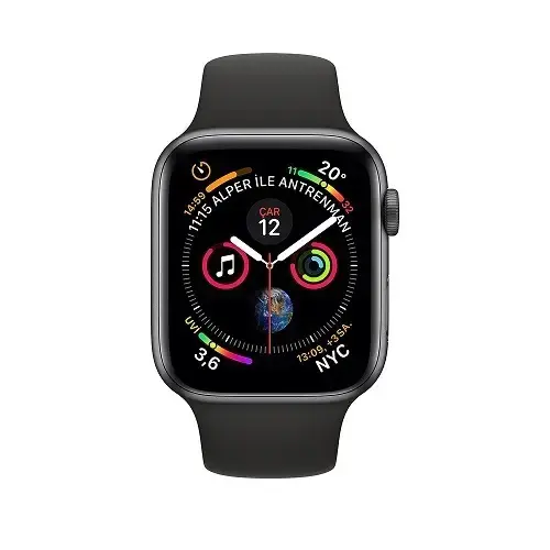 Apple Watch Series 4 GPS 44mm Uzay Grisi Alüminyum Kasa ve Siyah Spor Kordon MU6D2TU/A - Apple Türkiye Garantili