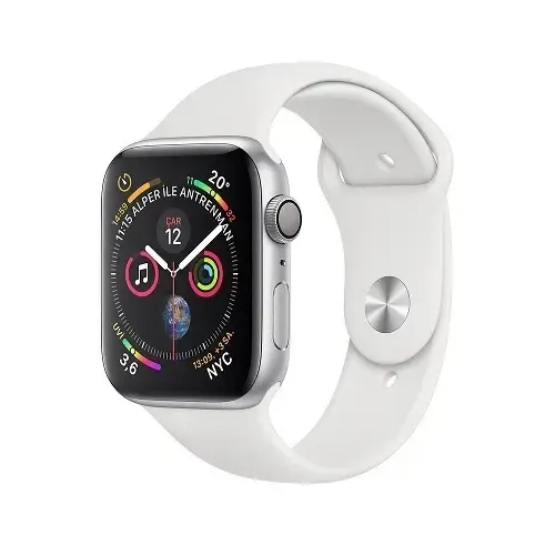Apple Watch Series 4 GPS 44mm Gümüş Alüminyum Kasa ve Beyaz Spor Kordon MU6A2TU/A - Apple Türkiye Garantili