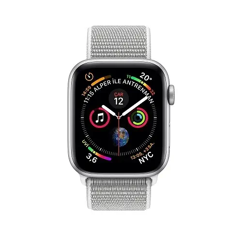 Apple Watch Series 4 GPS 44mm Gümüş Alüminyum Kasa ve Deniz Kabuğu Spor Loop MU6C2TU/A - Apple Türkiye Garantili