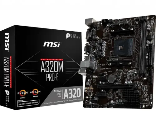 MSI A320M PRO-E AMD A320 Soket AM4 DDR4 3200(OC)Mhz mATX Anakart 
